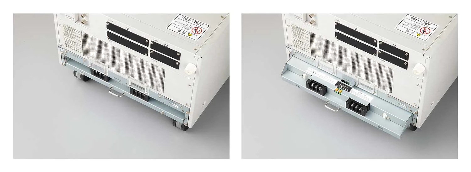Input/output terminal block tray for easy connections