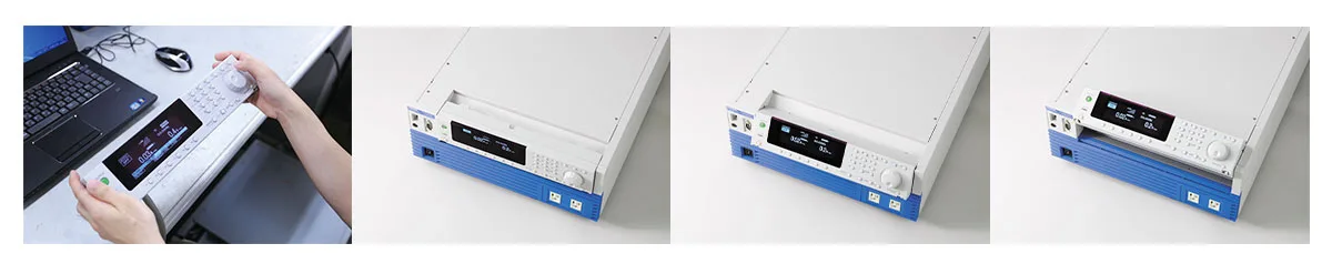 The front panel becomes a remote control.