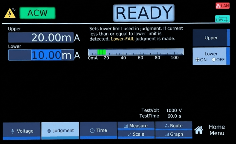 Judgment Settings Screen