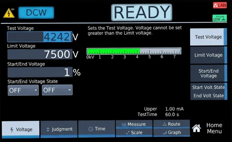 Voltage Setting Screen