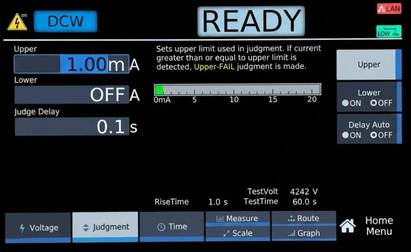 Judgment Settings Screen